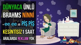 ♫ Dünyaca Ünlü Brahms Ninni  ee ee ve Piş Piş ♫ 1 Saat Kesintisiz ♥ Baby Sleep Music ♥ [upl. by Lamar337]