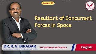 Resultant of Concurrent Forces in Space By DrRGBiradar  Lect03  Engg Mechanics labtech [upl. by Adamsen473]