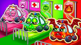 Four Elements Babies Got Sick Song 😭Take Care Of Baby Song🚓🚌🚑🚗More Nursery Rhymes by BabyCars [upl. by Estey]