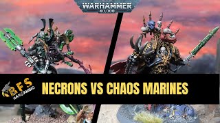 Chaos Space Marines vs Necrons Warhammer 40k Battle Report 10th [upl. by Patterman]