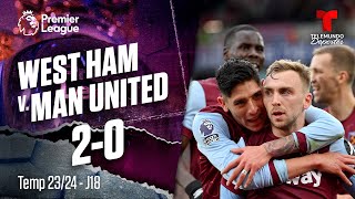 Highlights amp Goles West Ham v Manchester United 20  Premier League  Telemundo Deportes [upl. by Itsim]