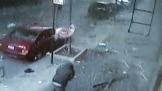 Security camera captures East Harlem building explosion [upl. by Tumer]