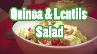 Healthy Food Recipe  Quinoa amp Lentils Salad with Chicken [upl. by Aratehs]