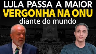 VERGONHA INTERNACIONAL  LULA tem microfone cortado durante seu discurso na ONU [upl. by Aiuqenehs]