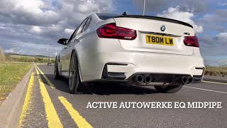 BMW F80 M3 M4 AA Active Autowerke Equal Midpipe vs VRSF single Midpipe [upl. by Dimo]