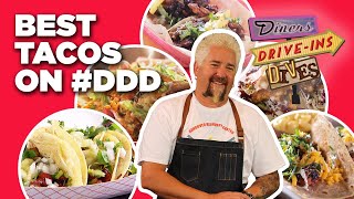 Top 10 Taco Videos on DDD with Guy Fieri  Diners DriveIns and Dives  Food Network [upl. by Maggi115]