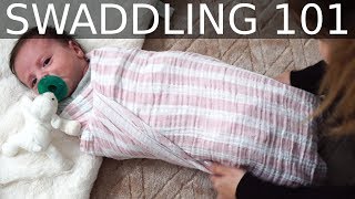 How To Swaddle A Newborn Baby Using A Double Swaddle [upl. by Nipha416]