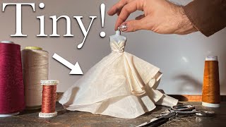 DIY Miniature Wedding Gown  THIS WAS HARD [upl. by Ahsirt]