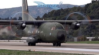 Luftwaffe Transall C160D  Takeoff with Amazing Propeller Tip Vortices [upl. by Atalya]