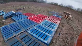 Making a big Shed base from pallets for Free Pallets as cheap deck [upl. by Putscher]