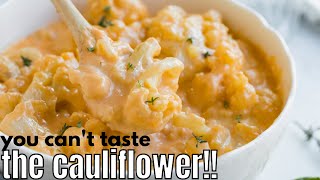 KETO CAULIFLOWER MAC amp CHEESE  I could swim in this sauce its so good [upl. by Atoked331]