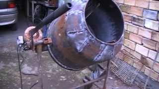 Homemade concrete mixer first test [upl. by Naened]