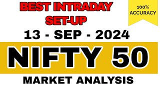 NIFTY 50  13 SEP 2024 MARKET ANALYSIS  TRADING SETUP  TOMORROW NIFTY PREDICTION  HINDI NEWS [upl. by Sall]