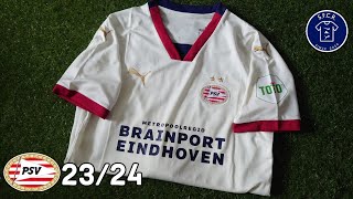 PSV uitshirt 2324 unboxing  PUMA PSV Eindhoven 202324 away jersey unboxing Noa Lang 24FCShop [upl. by Atinus320]