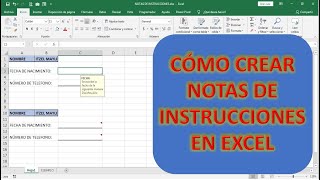 CÓMO CREAR NOTAS DE INSTRUCCIONES EN EXCEL FÁCIL Y RÁPIDO [upl. by Cecil234]