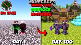 We Survived 300 Days In BEDROCK With NOTHING In Minecraft Hardcore  Duo 100 Days [upl. by Wadesworth]