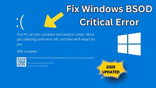 How to Fix Critical Process Died Blue Screen Error on Windows 10 amp 11 [upl. by Elkcim]