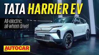 Tata Harrier EV  Allelectric allwheel drive  Auto Expo 2023  Autocar India [upl. by Kcirednek]