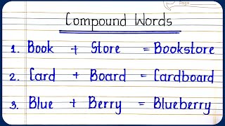 10 Compound Words  Compound Words in english  English vocabulary [upl. by Nomzed]