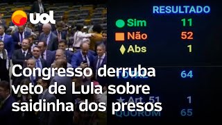 Saidinha de presos Congresso derruba veto de Lula e proíbe saída temporária [upl. by Eveneg]