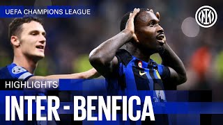 INTER 10 BENFICA  HIGHLIGHTS  UEFA CHAMPIONS LEAGUE 2324 ⚽⚫🔵 [upl. by Kolva]