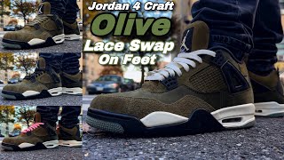 Lace Swap 🔥 Jordan 4 Craft Olive 🫒 [upl. by Enayr392]