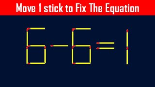 Matchstick Puzzle  Fix The Equation matchstickpuzzle simplylogical [upl. by Fayre]