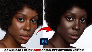 DOWNLOAD Complete Retouch Action for Free  Skin Retouching Photoshop Tutorial [upl. by Nnylatsyrc]