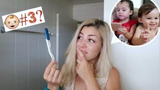 TAKING A PREGNANCY TEST THREE BABIES BY 24 [upl. by Yeltnarb]