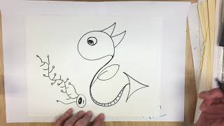 Biomorphic Drawing Joan Miro Inspired [upl. by Mou]