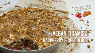 Creamy Vegan TIRAMISU Recipe  Raspberry amp Speculoos VGworldtour  Europe [upl. by Eterg]