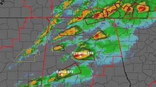 April 27 2011 Alabama Tornadoes  Radar and Tornado Tracking [upl. by Norraa]