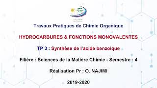 SMC  Hydrocarbures et fonctions monovalentes  TP Synthèse de lacide benzoique [upl. by Alicia]