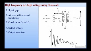 High frequency AC high voltage using Tesla coil [upl. by Gipsy]