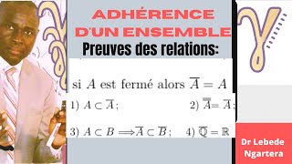 Adhérence dun ensemble Point adhérent dun ensemble [upl. by Oisinoid]