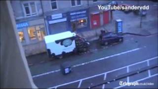 Wheelie bin sent flying in Edinburgh [upl. by Ycnej149]