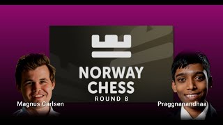 Magnus Carlsen vs Praggnanandhaa  Norway Chess 2024  Round 8 [upl. by Seaden]