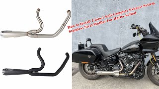 How to Install 2into1 Full Complete Exhaust System Stainless Steel Muffler For Harley Softail [upl. by Hortensia]