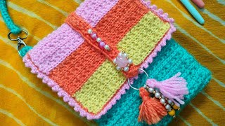 Crochet Phone Bag Cross Body Hand Bag Gifting Option Very Easy [upl. by Waxler]