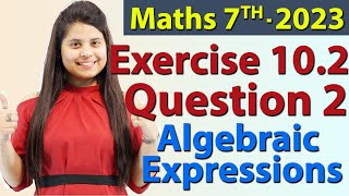 Q 2 Ex 102  Algebraic Expressions  Chapter 10  Maths Class 7th  NCERT New Syllabus 2023 CBSE [upl. by Talbot140]