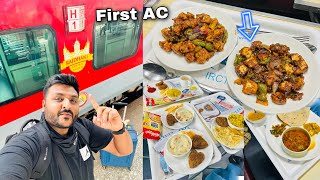 India’s Most Luxurious CR Rajdhani Express First AC journey  Restaurant jaisa khana  IRCTC [upl. by Anoik34]