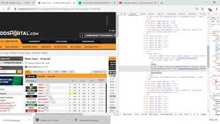 How to inspect Oddsportal in Google Chrome and obtain the blogos value of each bookmaker Webharvy [upl. by Bilbe]