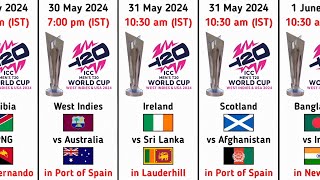 ICC Mens T20 World Cup 2024 WarmUp Matches Schedule amp Fixtures [upl. by Maressa500]