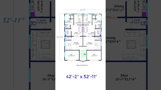 shop 42x52 floor plan  house plan shorts [upl. by Orlando995]