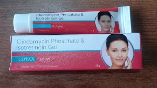 CLINSOL PLUS GelClindamycin Phosphate amp Isotretinoin GelकीलमुहासेPimplesAcneकी best दवा [upl. by Annavahs]