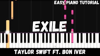 Taylor Swift  Exile ft Bon Iver Easy Piano Tutorial [upl. by Wendelina899]