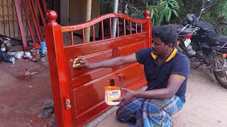 Padauk wood polish full work  how to polish padauk wood  royal wood polish work [upl. by Eimmaj]