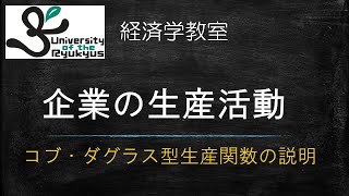 コブダグラス型生産関数 No46 企業の生産活動を理論的に記述することを考えてみよう [upl. by Tennos]