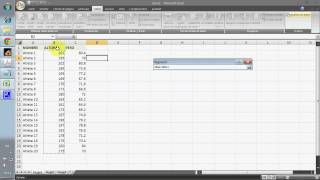 Tutorial Excel 2010 Regresión altura peso [upl. by Neened147]