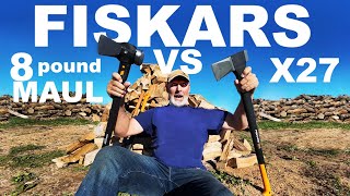 FISKARS X27 vs FISKARS 8 POUND SPLITTING MAUL [upl. by Berkshire892]